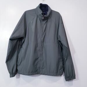 Eddie Bauer Men size Large Green Windbreaker Lightweight Rain Jacket Hooded